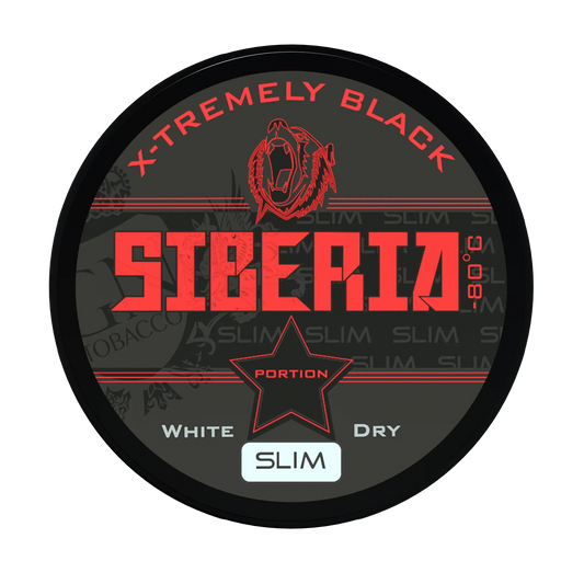 Siberia Slim Serie 80 Degrees Black White Dry Portion - Odenssnus