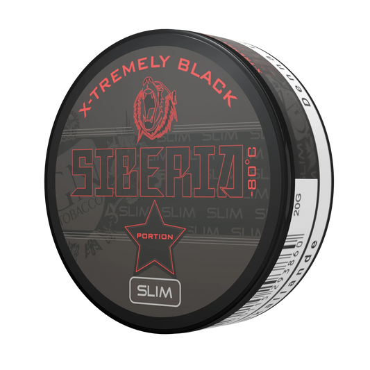 Siberia Slim Serie 80 Degrees Black Portion - Odenssnus