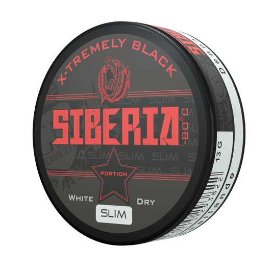 Siberia Slim Serie 80 Degrees Black White Dry Portion - Odenssnus