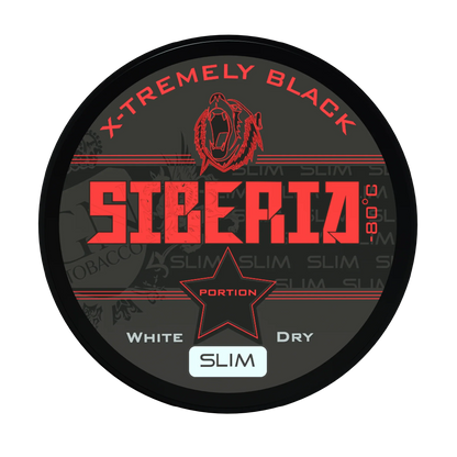 Siberia Slim Serie 80 Degrees Black White Dry Portion - Odenssnus