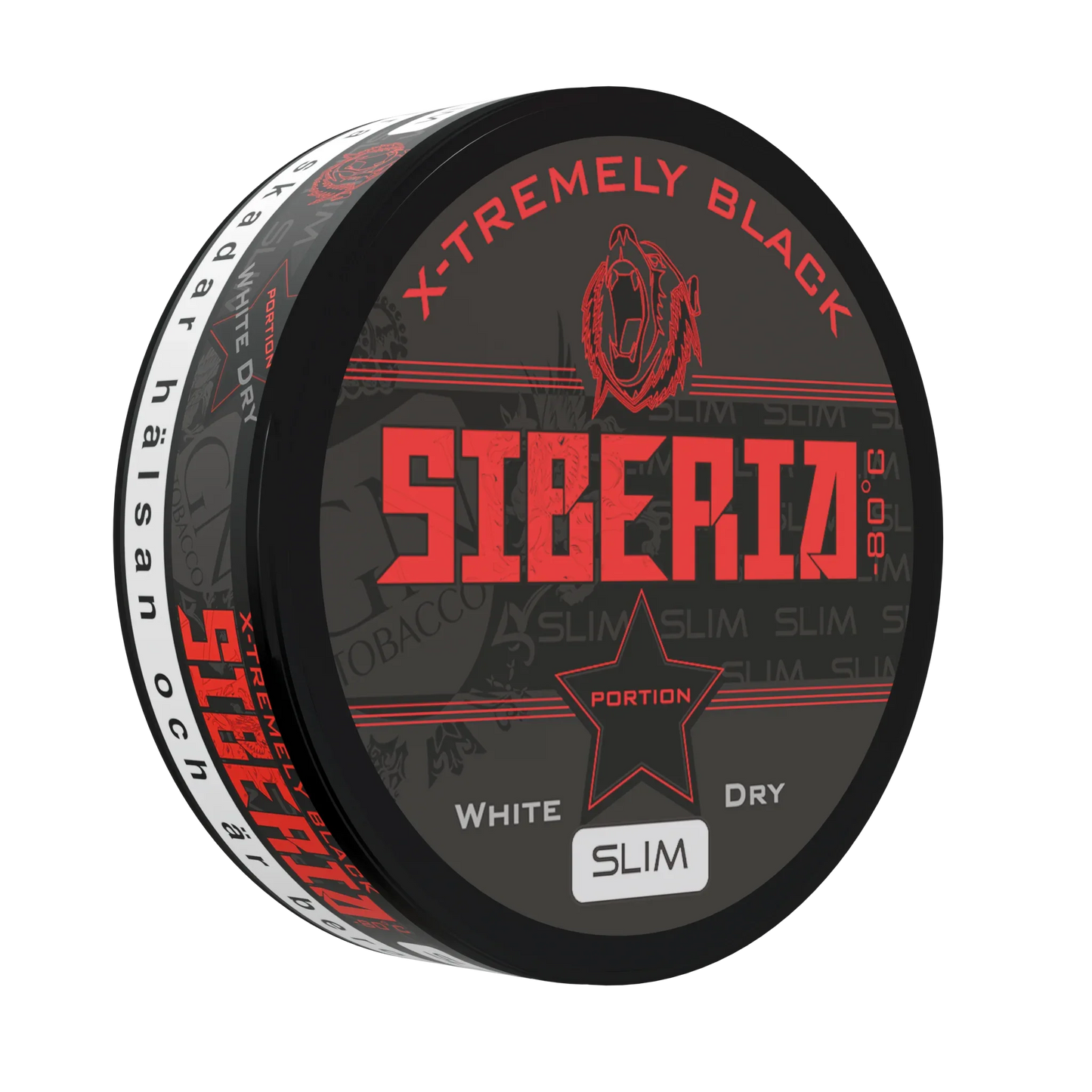 Siberia Slim Serie 80 Degrees Black White Dry Portion - Odenssnus