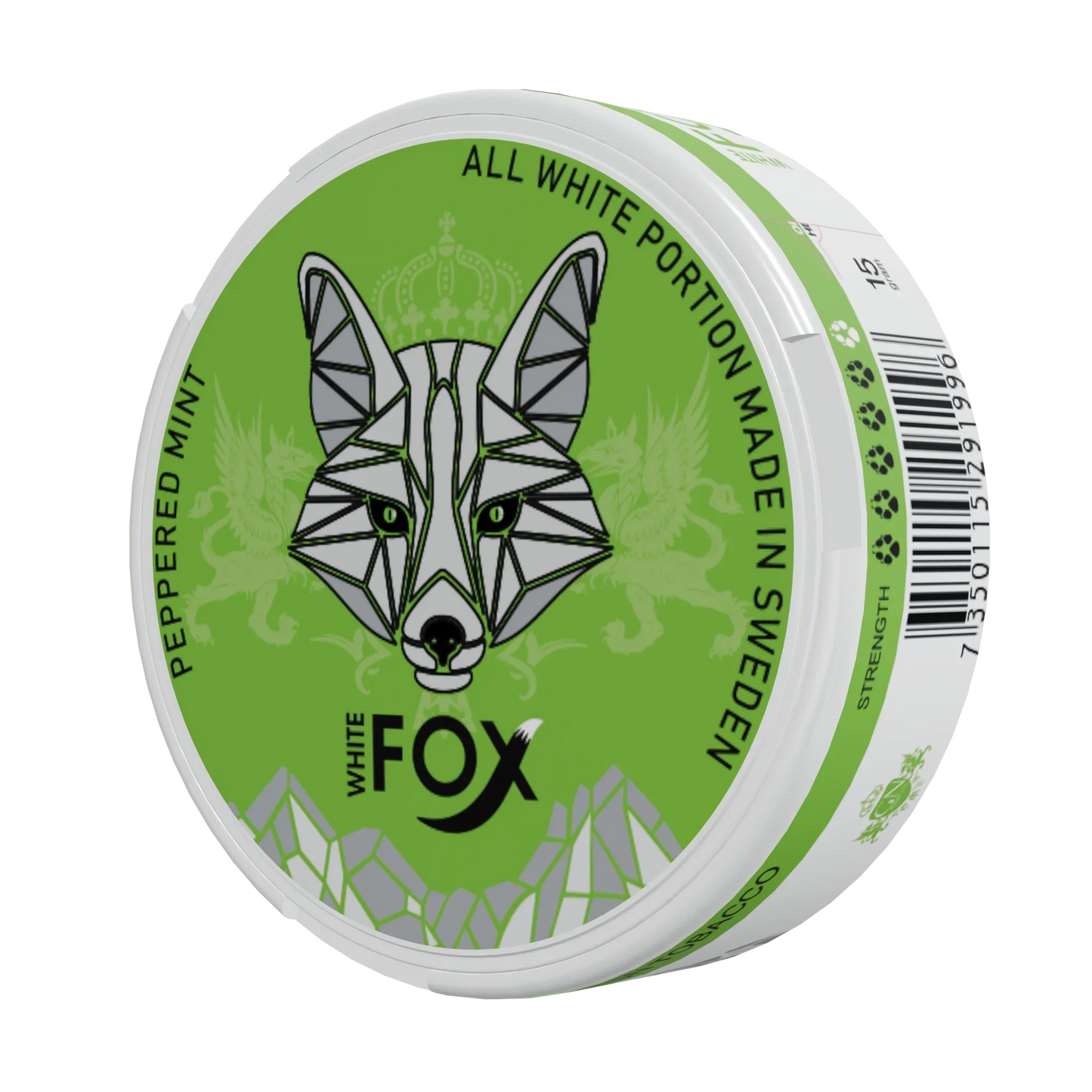 White Fox Peppered Mint Slim All White Portion - Odenssnus