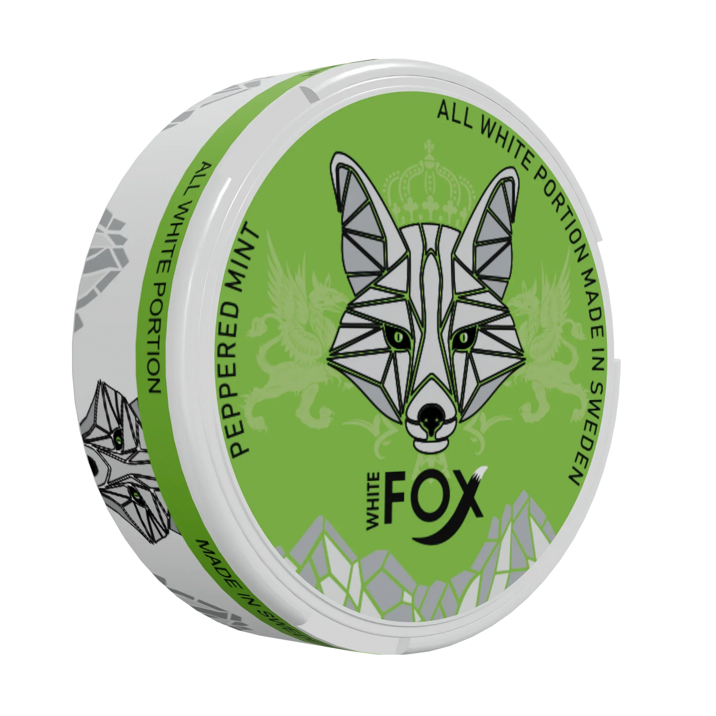 White Fox Peppered Mint Slim All White Portion - Odenssnus