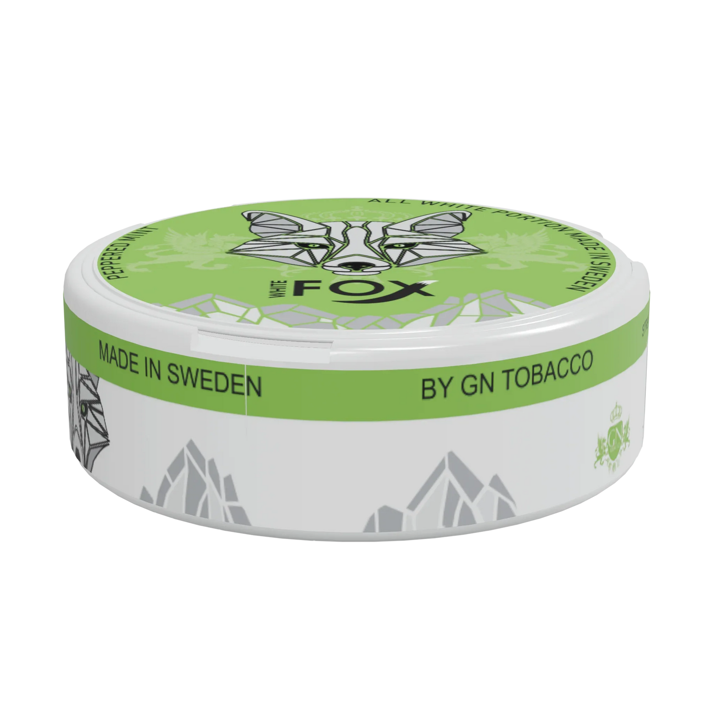 White Fox Peppered Mint Slim All White Portion - Odenssnus