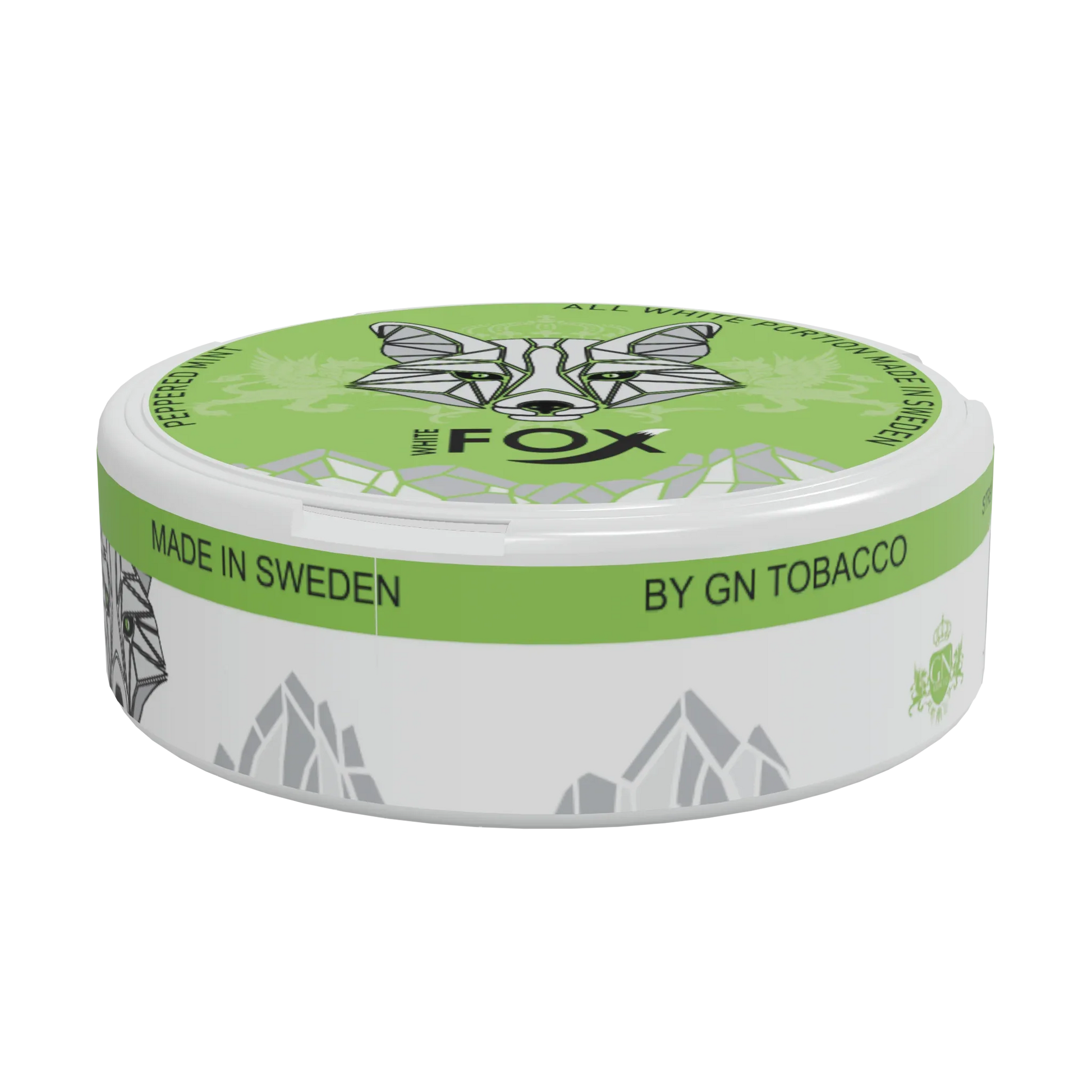 White Fox Peppered Mint Slim All White Portion - Odenssnus